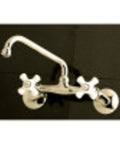 Check Out This Super Cool Solid Brass Two Handle Wall Mount Kitchen Faucet In Trendy Brushed Brass With Drip Free Ceramic Disc Cartridge