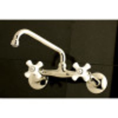 Check Out This Super Cool Solid Brass Two Handle Wall Mount Kitchen Faucet In Trendy Brushed Brass With Drip Free Ceramic Disc Cartridge