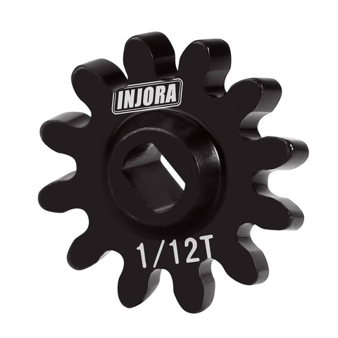 Underdrive Differential Gears Set For 1/24 RC Crawler 1/12T Steel Worm Gear Upgrade Kit, close-up of etched teeth gear
