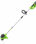40V Cordless String Trimmer With 12 Inch Cutting Path And Auto Feed Head Lightweight Weed Eater For Your Lawn And Yard A Real Workhorse Battery And Charger Not Included Model BST4000, green color, side view