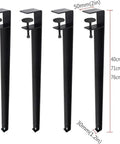 Badass Four Pack Iron Table Legs With Height Adjustment And Built In Leveling Pads For Coffee Dining Tables Or Workbenches Slick F Style Build Makes Any Diy Project A No Sweat Win In Fresh Green, showing four adjustable legs.