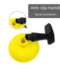 Real Heavy Duty Sink Plunger Paired With Three Flexible Drain Snakes To Knock Out Stubborn Clogs Fast Without Any Drama For Smooth Flow In Bathrooms Kitchens And Showers Solid Gear, yellow rubber cup with anti-slip handle.