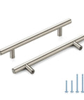 Brushed Nickel Cabinet Handles 5 Inch Hole Spacing Stainless Steel Drawer Pulls with screws for cabinets and dressers