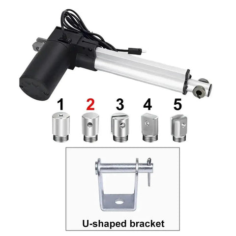 6000N High Thrust Linear Actuator Built Tough for 12V-48V Range with Silent Low Noise Motor, U Shaped Bracket, 600mm Stroke