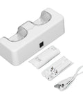 Dual Controller Charging Dock With 2800mAh Battery Pack, Fast Charge Station, Plug And Play Setup, Portable ABS Stand, White Finish