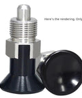 Beefed Up Stainless Steel Mini Indexing Plunger With Easy Turn Adjustment Knobs For Bullseye Accuracy Inside Tight Mechanical Jigs And Shop Workbenches MT635 close-up view of adjustable knob and stainless steel body