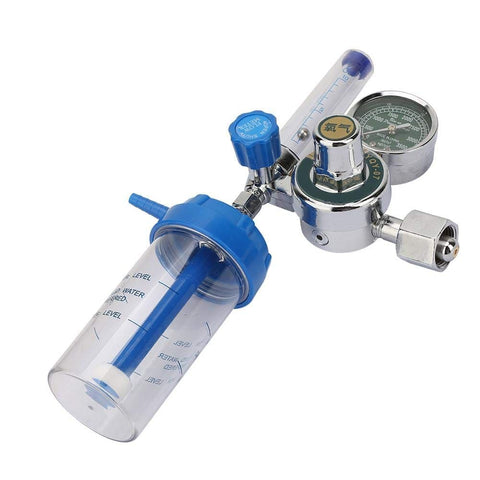 Pro Grade Oxygen Pressure Regulator With 0 To 100 MPa Air Flow Control Aluminum Alloy Body Durable Gas Reducer Gauge Meter For Precise Safe And Reliable Oxygen Regulation In Industrial Settings showing side view with pressure gauge and connector