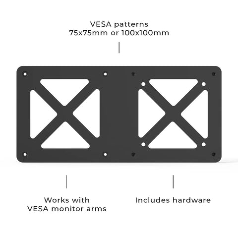 VESA NUC Mounting Bracket Behind Your Monitor, Extension Plate For Intel NUC Mini PC with 75x75mm and 100x100mm VESA Patterns