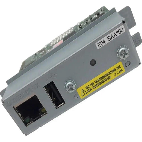 Straight Outta Box Ethernet Interface For Printers Ub E04 M329a C32c824541 Compatible Network Adapter Plus Pos Terminal showing Ethernet ports.