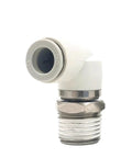 Three-Piece Rotary One-Touch Fittings Set With High-Speed Union Elbow For 360 Degree Rotation No-Twist Tubing Tool-Free Push-In Connection Perfect For Robotic Arms And Rotating Automation Compatible With M5/M6 And 01S/02S/03S/04S, 10mm elbow fitting