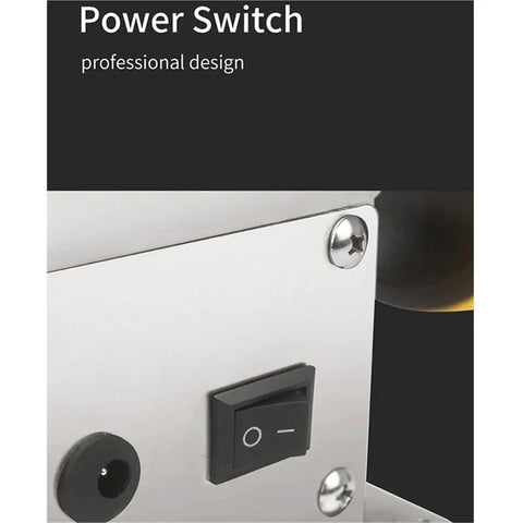 Close-up of power switch on Pro-Grade Benchtop Polisher For Jewelry And Rock Crystal, Heavy-Duty 775 Motor, B12 Chuck