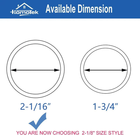 Diagram showing dimensions of 8 Pack Closet Door Finger Pulls 2-1/16 Inch Round Sliding Door Handles Matte Black Universal Fit For Bypass Doors.