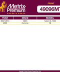 Metrix car parts label for GMC and Hummer models from 2007-2014 and 2009, detailing Front Stabilizer Bar Bushing Kit.