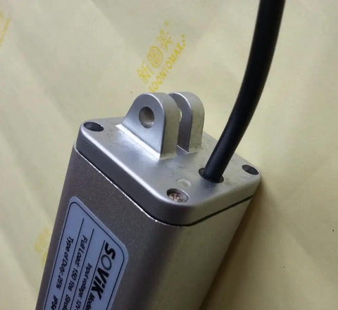 Close-up of Heavy Duty 300mm 12 Inch Stroke Electric Linear Actuator 12V or 24V DC 700N Max Lift with mounting bracket