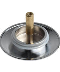 Bath Basin Waste Stopper 70mm Diameter, Adjustable Pop-Up Drain-Plug with silver finish and brass stem for secure fitting.