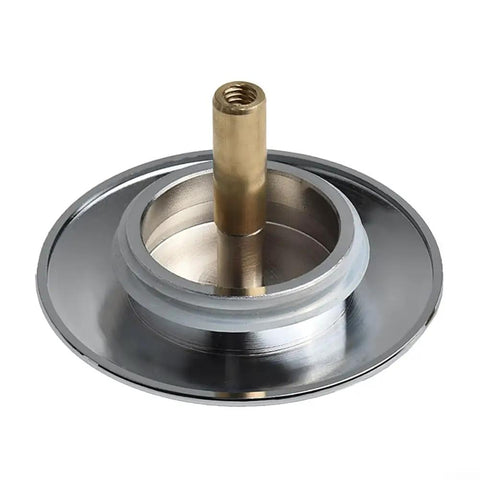 Bath Basin Waste Stopper 70mm Diameter, Adjustable Pop-Up Drain-Plug with silver finish and brass stem for secure fitting.