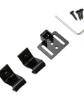 Sliding Barn Door Hardware Track Kit with Soft Close Damper 2 Pack components with screws and tools, modern farmhouse style.