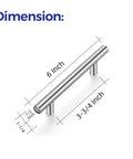 60 Pack 6 Inch Brushed Nickel Cabinet Pulls Dope Stainless Steel Kitchen Drawer Cupboard Handles With 3.75 Inch Hole Centers