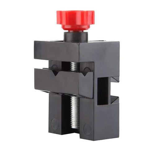 Plastic Vice Multipurpose Workpiece Fixing Tool for Wood Turning and Mechanical Processing in the Shop Clamp, black plastic with red handle