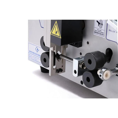 Close-up view of Hella Tough Automatic Wire Cutter And Stripper For The Shop Computerized Cable Tool for AWG 8 to 32.