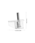 Close-up of 100 Pieces Plastic Cabinet Shelf Pegs Dead Easy To Use Locking Shelf Pins, transparent, with size dimensions