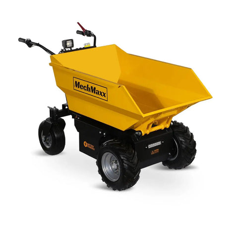 Heavy Duty 1100 Lb Haul Ready To Roll Electric Wheel Barrow Dumper Cart With 48V Battery 1000W Brushless Motor Model EH50 Yellow