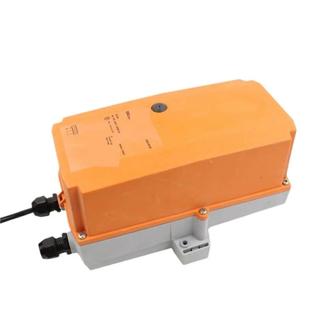 Rock Solid Sm230P Rotary Actuator Damper Motor delivering 20 Nm torque and AC 100 to 240V power in an orange casing.