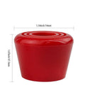 Red PU rubber toe stop with measurements for quad skates, not the 82A PU Rubber Roller Skate Toe Stops For Quad Skates 2 Pack.