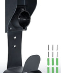 EV Charger Wall Mount Holder For SAE J1772 Cord Organizer Outdoor Indoor, sturdy black steel bracket with screws.
