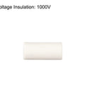 Side view of white ceramic tube, 2mm diameter, insulated single-bore for electronics wiring