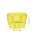 Roller Skate Toe Stops And Plugs Set For Quad And Inline Skates, Wear Resistant Yellow Brake Heads With Screws, Replacement Parts And Gear For Easy Fixes And Smooth Stops, single yellow brake head with dimensions 4.5cm by 4.5cm.