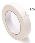 Easy Tear White Masking Tape For Decorating And Painting 0.7 Inch By 55 Yard Multi Purpose Craft Art And School Projects Great For Walls Surfaces Detailing And Diy Home Office Use, shown in roll form highlighting 0.7 inch width.