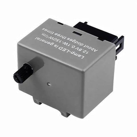 8-Pin LED Flasher Relay For Turn Signals, Speed Adjustable Electronic Flasher Fix, gray box with adjustable knob, OEM replacement