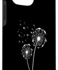 Hang Glider Art Phone Case For Men And Women Who Live For Hang Gliding, Air Sports Gift, featuring dandelion design on black background