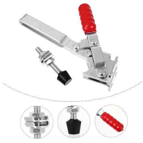 Fixed Toggle Clamp Set With Rubber Tips, Quick Release Woodworking Hold Downs For Workshop Workholding And Welding Fixtures
