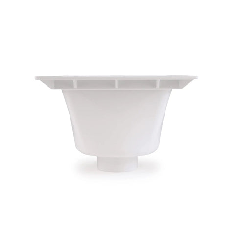 Side view of Floor Mounted Utility Sink With 3 Inch Socket White Small Workhorse Sink For Garage Or Laundry Room And Workshop Built