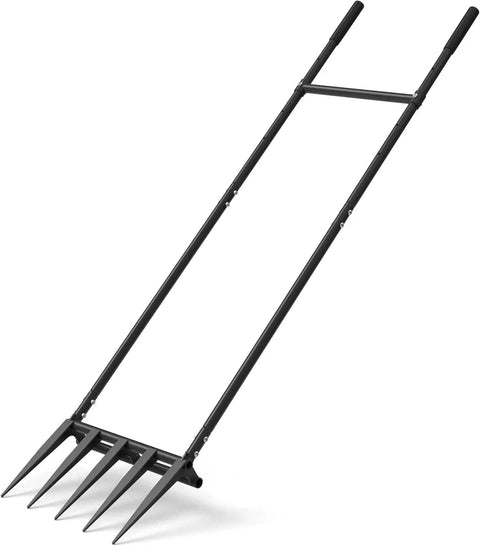 Beefed Up Broad Fork With Five Steel Tines Fifteen Inch Wide Garden Tool And Fifty Five Inch Tall Durable Handle Ergonomic U Shaped Tiller