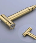 Brushed Gold Concealed Bidet Sprayer Set With Hot And Cold Water Handheld Shattaf 2 Function Nozzle Soft And Jet 304 Stainless Steel Head