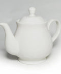 Gooseneck Porcelain Teapot With Lotus Design, 14oz Ceramic Tea Pot For Tea Or Coffee Brewing, Vintage Style Water Pot, Small Kettle For Kitchen