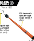 Telescopic Pole Wire Spanner Plus Extends To Eighteen Feet In Ten Seconds With Friction Twist Lock Pro Grade Lightweight