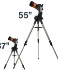 NexStar 4SE Computerized Telescope With 4-Inch Maksutov-Cassegrain Optics, shown at 55" and 37" heights on tripod mount.