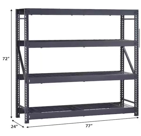 Industrial Steel Garage Shelving Unit Featuring Heavy Duty Metal Storage Rack With Adjustable Tier Layout For Badass Workshop Organization And Insanely Heavy Load Support