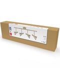 Packaging of Sabrina 4-Light Matte Brass Track Lighting With Pivoting Heads For Living Room Or Hallway on display