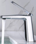 Luxurious Polished Chrome Modern Bathroom Faucet With 1 Hole And Single Handle Brass Body With Zinc Handle Queen Series