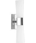 Zura Bath And Vanity Light In Chrome Finish Dope Triangular Opal Glass Fixture For Bathrooms 21 Inch Wide Model P300062-015 Contemporary Home Lighting Upgrade