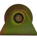 Front view of a 3 Inch V Groove Caster Wheel For Sliding Gates Heavy Duty 1100 Lb Per Pair Tough As Nails Rigid Caster