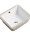 20 Inch Narrow Undermount Bathroom Sink For Small Vanities White Ceramic Rectangular Under Counter Basin With Overflow No Faucet Holes