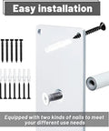 Easy installation details for Rock Solid Wall Mount Stair Railing with screws and wall anchors for secure setup.