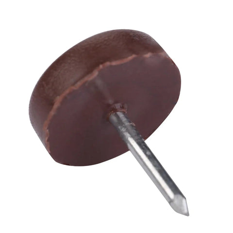 Durable Anti Slip Furniture Glides For Chairs And Tables 100 Pack Coffee Color Flat Surface 18mm Thick Nail Pad