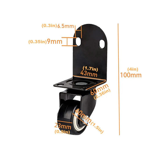 Ridiculously Smooth Swivel Caster Wheels 4 Pack With Heavy Duty L Shaped Brackets 360 Spin Silent Black Pvc Furniture Castors Rock Solid Reliable Daily Driver